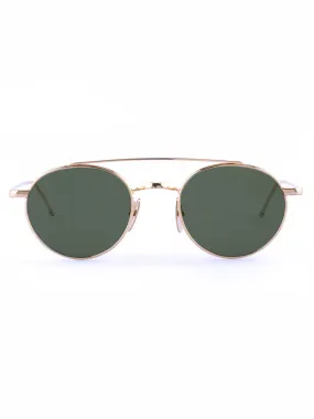 101A-711 12K Gold Plated Round Sunglasses