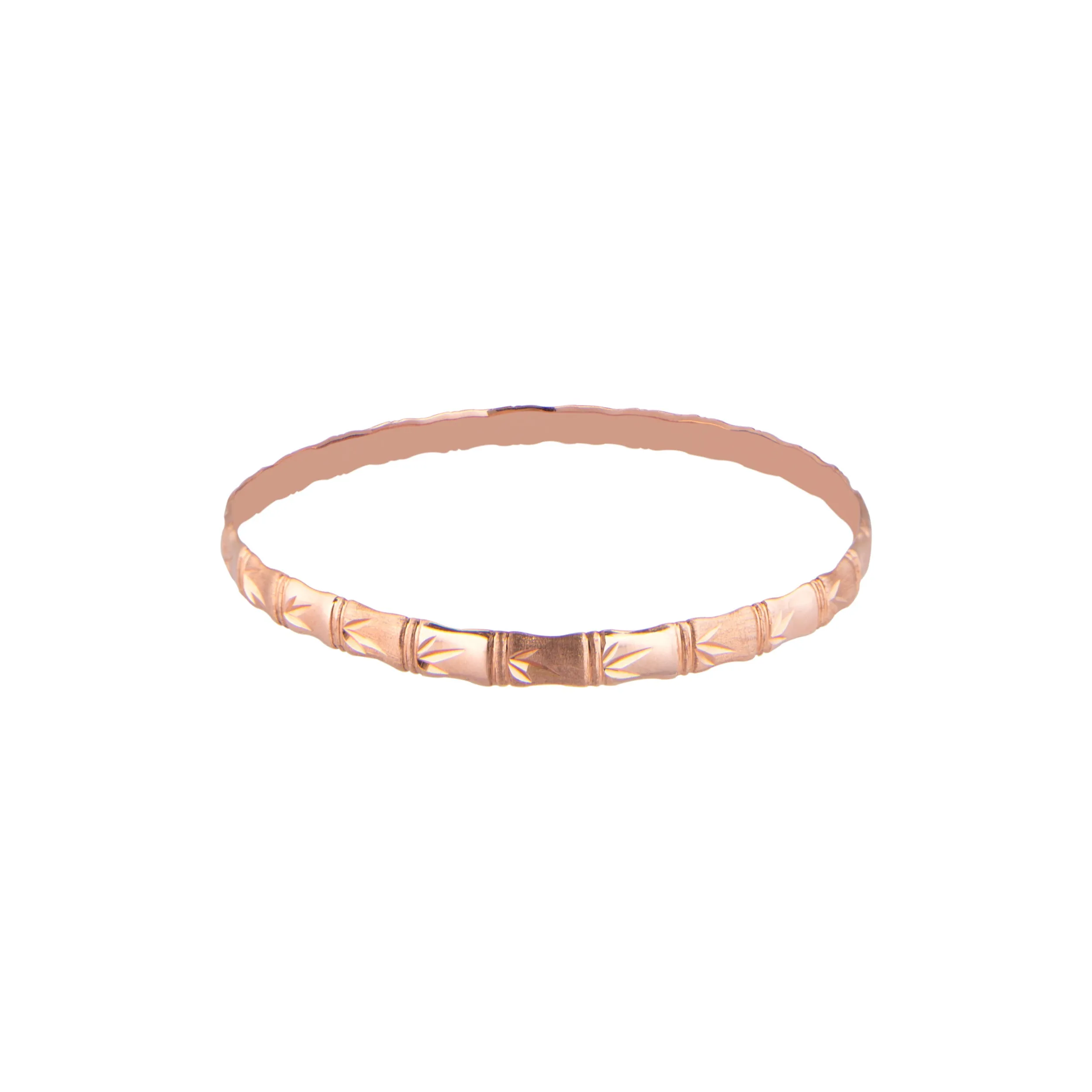 10K Rose Gold Bamboo Leaf Bangle | 5MM