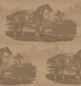 17-09-023-20 Wallpaper Horse Toile Caramel