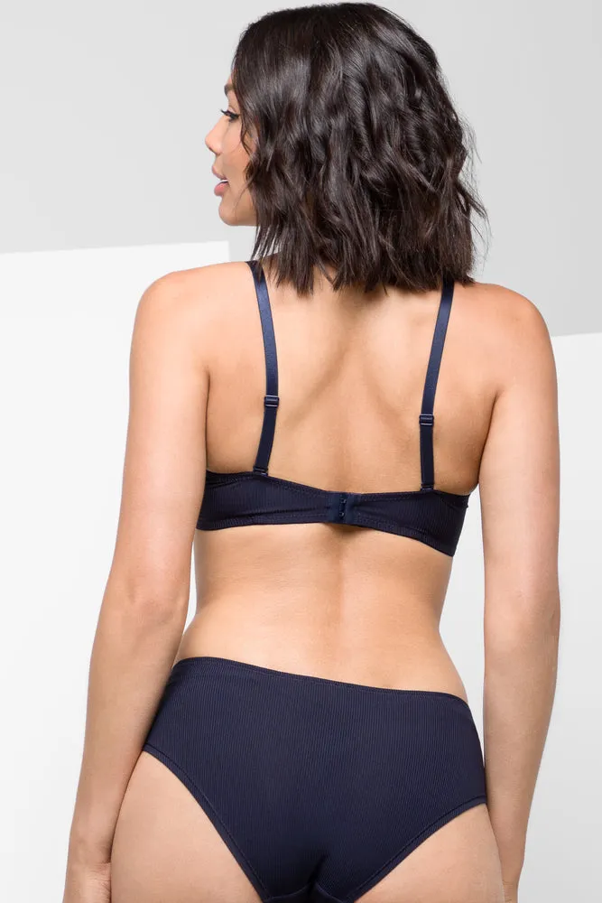 2 Pack Rib Multiway Bras Navy & Natural