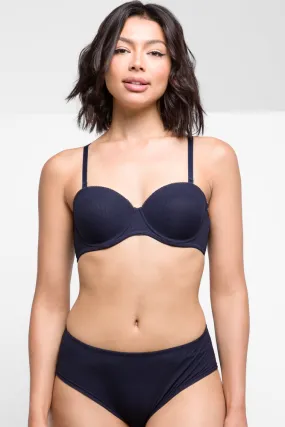 2 Pack Rib Multiway Bras Navy & Natural