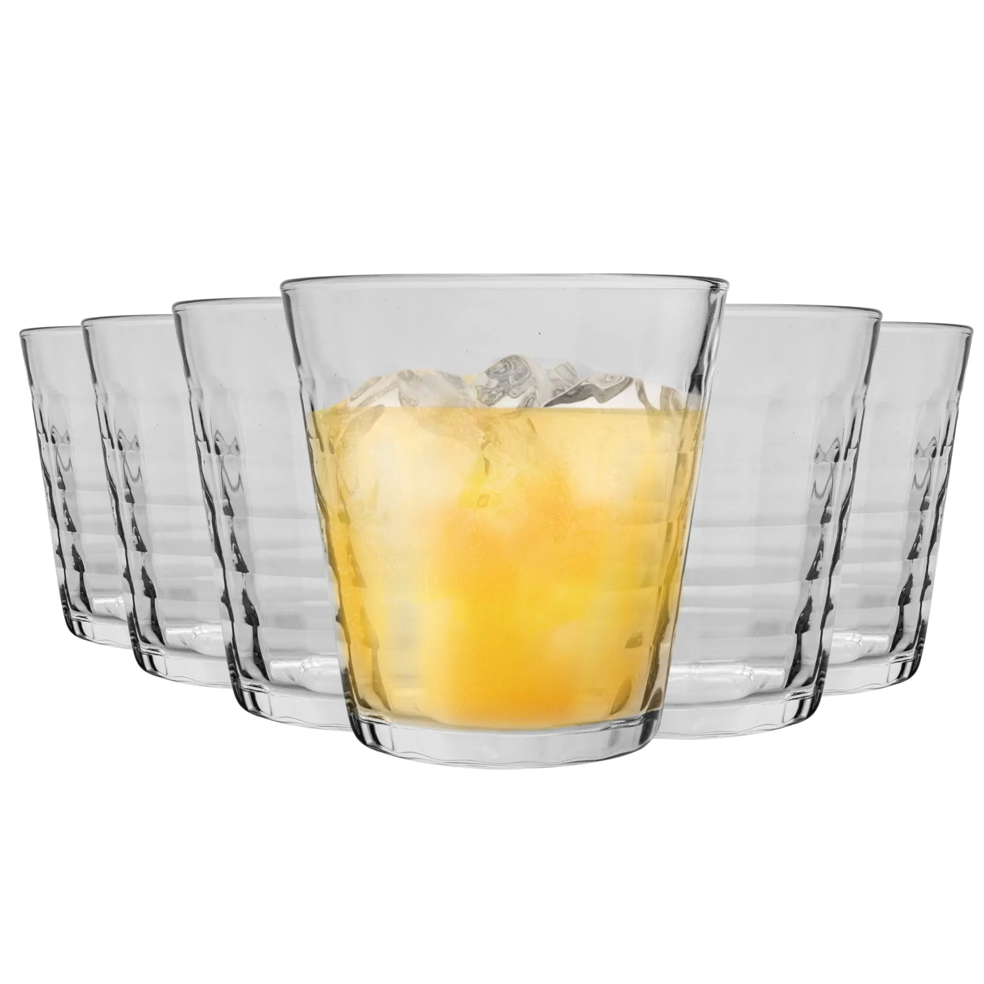 275ml Clear Prisme Tumbler Glasses - Pack of Six - By Duralex