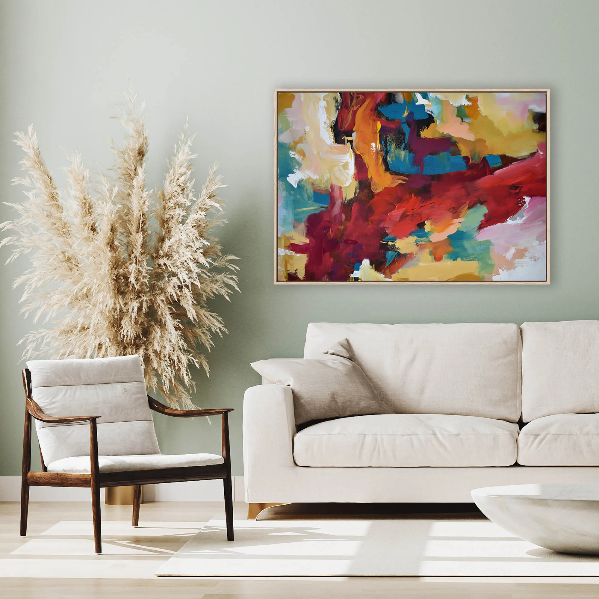 Abstract 416 Framed Canvas