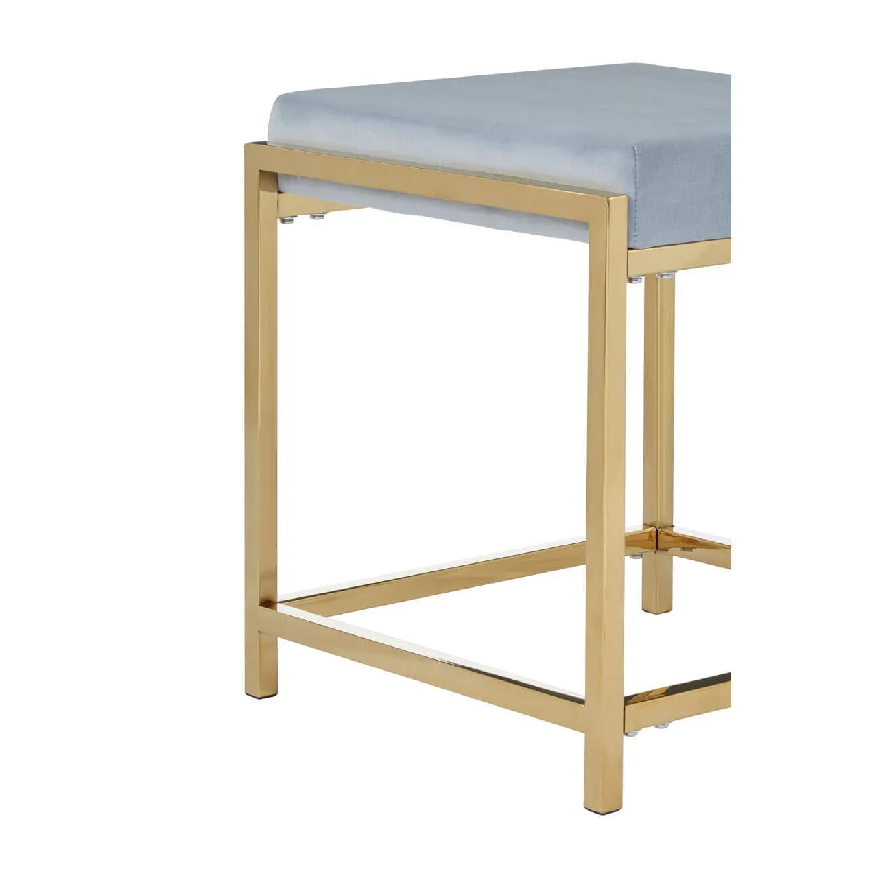 Allure Powder Blue Velvet / Gold Stool