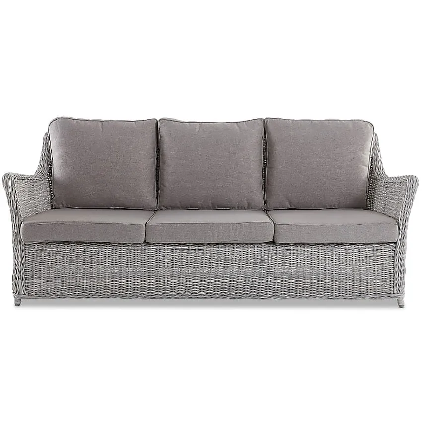 Amalfi 3-Seater Outdoor Rattan Sofa - White Grey 2.08m