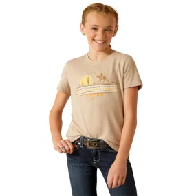 Ariat Girls Cowgirl Desert Oatmeal Heather Graphic T-Shirt 10048592