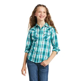 Ariat Girl's R.E.A.L Long Sleeve Button Down Glacier Falls Shirt 10039509