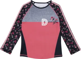 Athletic Long Raglan Sleeve Top - Big Girl|-|T-shirt de sport à manches raglan longues avec fleurs imprimées - Grande Fille