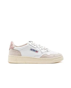 Autry Medalist Woman Leather And Suede White Pink