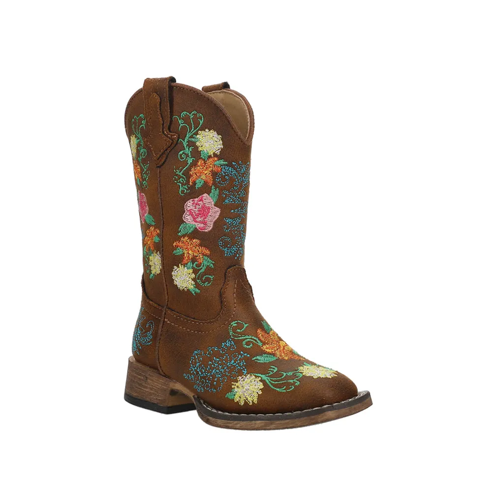 Bailey Floral Square Toe Cowboy Boots (Little Kid-Big Kid)