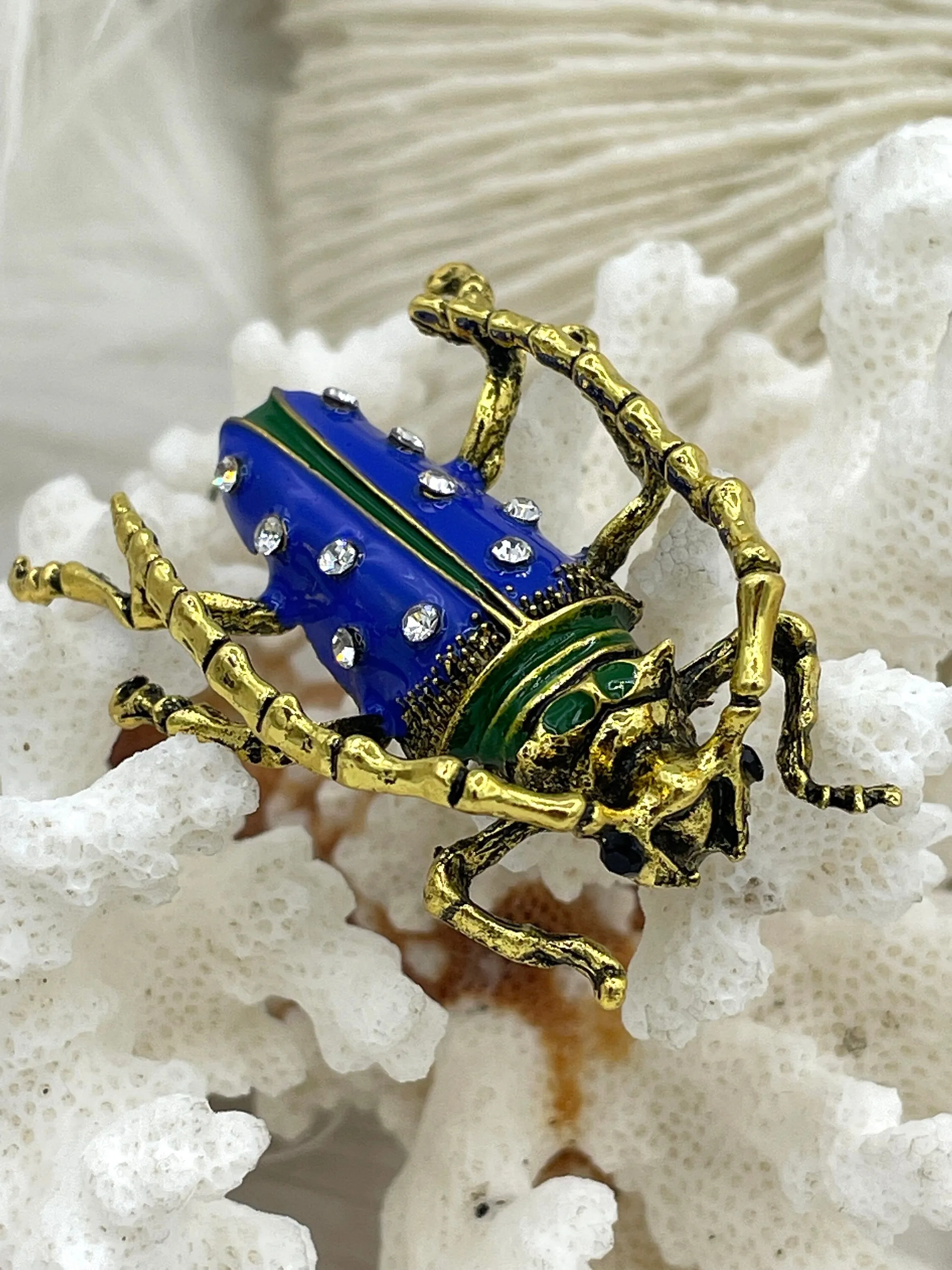 Beetle Charm/Pendant, Enamel Rhinestone Pendant, Gold 46mm Pendants, Insect Pendants,Bug Pendants, 3 colors Fast Ship