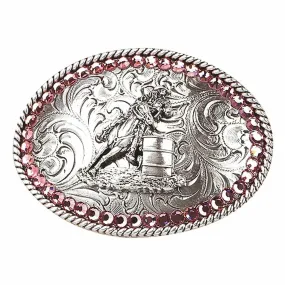 Blazin Roxx Youth Barrel Racer Oval Belt Buckle