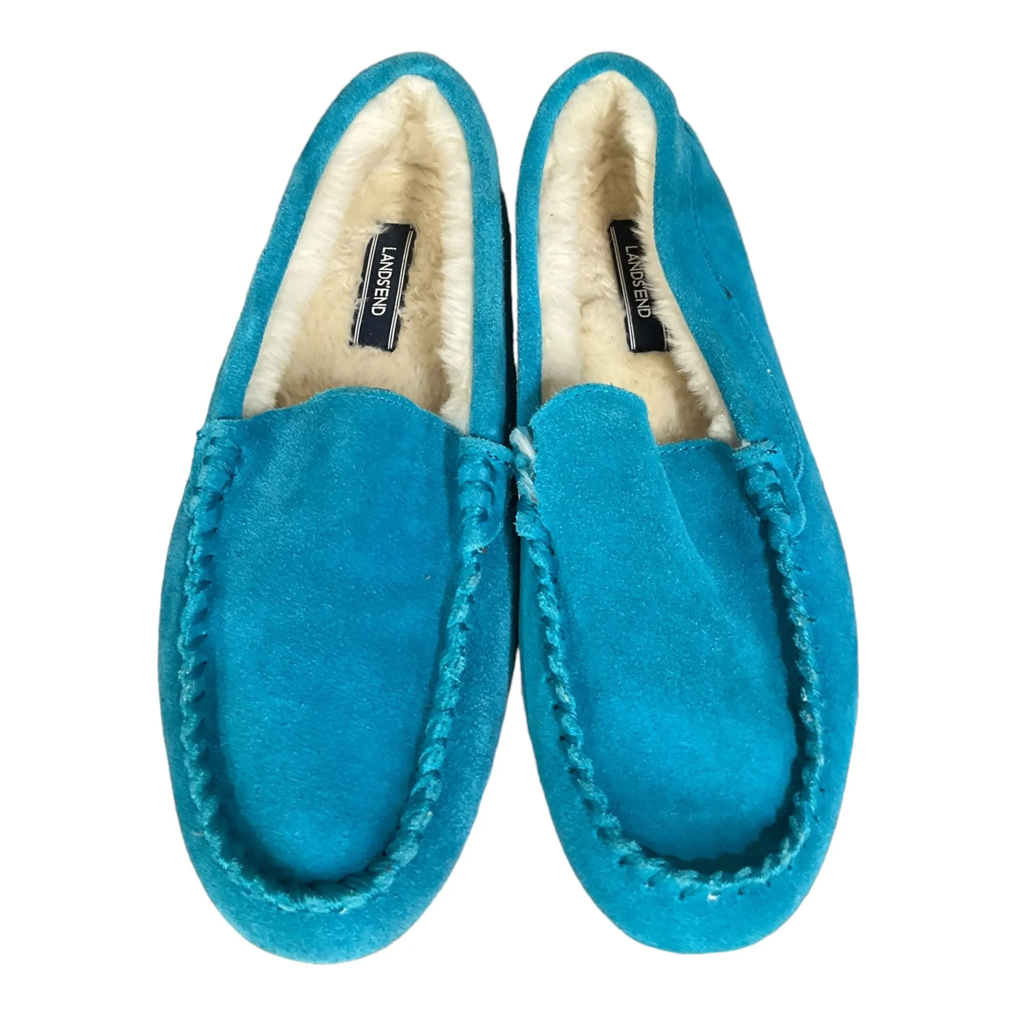 Blue Slippers Lands End, Size 8