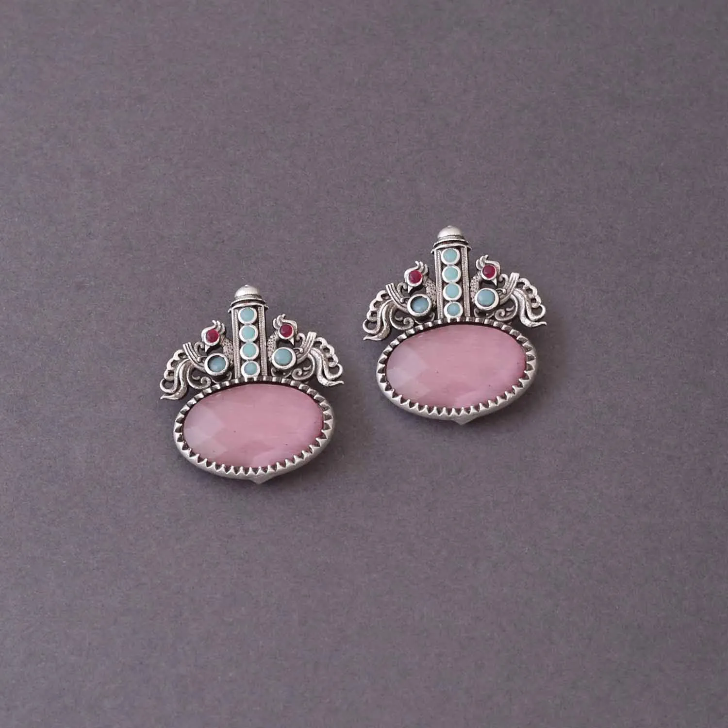 Blush Narayi Oxidised Studs