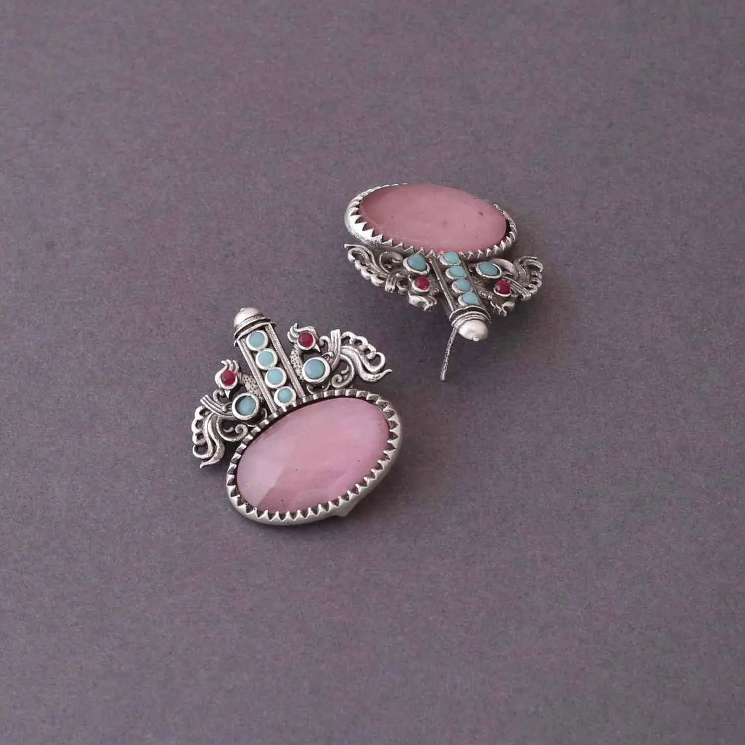 Blush Narayi Oxidised Studs