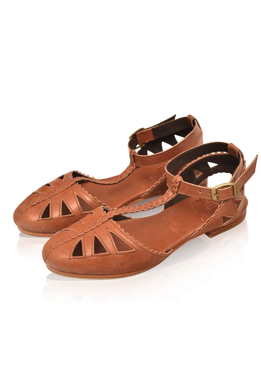 Bounty T-strap Leather Sandals (Sz. 5.5, 7 & 8)