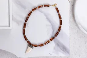 Brown boho necklace