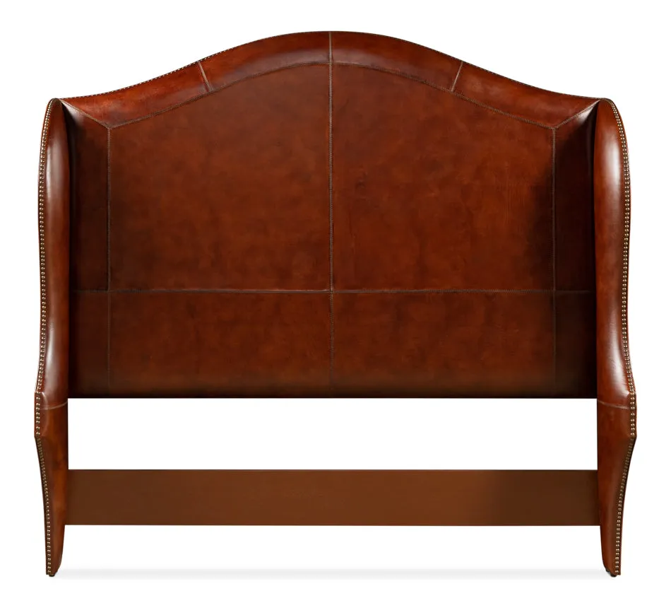 Brown Leather Equestrian Headboard