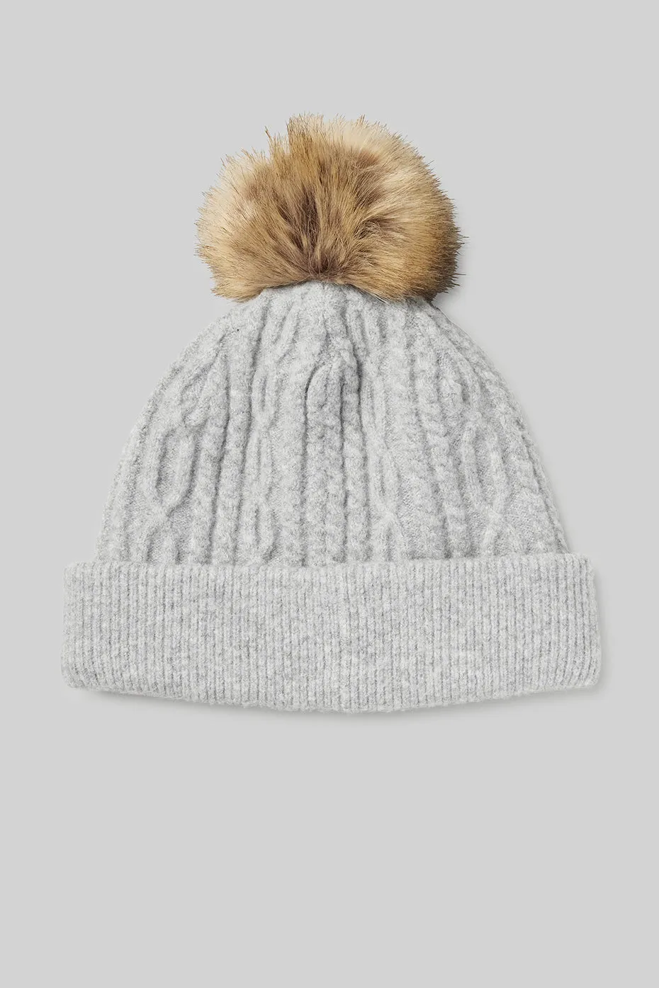 Cable Knit Beanie - Athletic Heather Grey