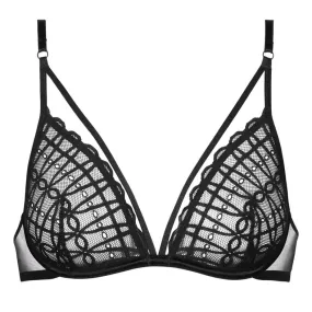 Captivating Strappy Triangle Bra | Black