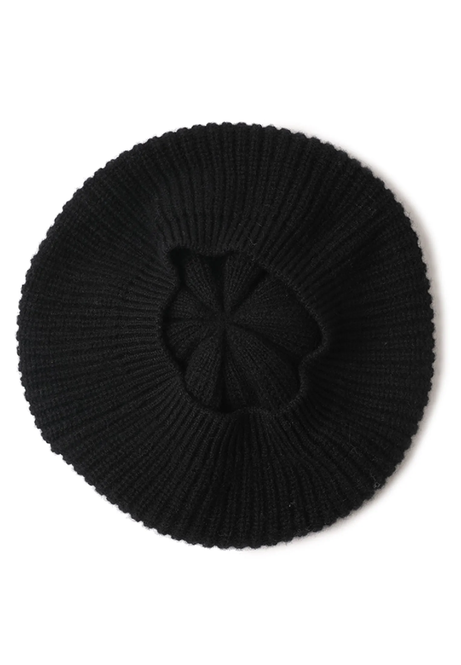 Cashmere Beret with Fur Pom Beret