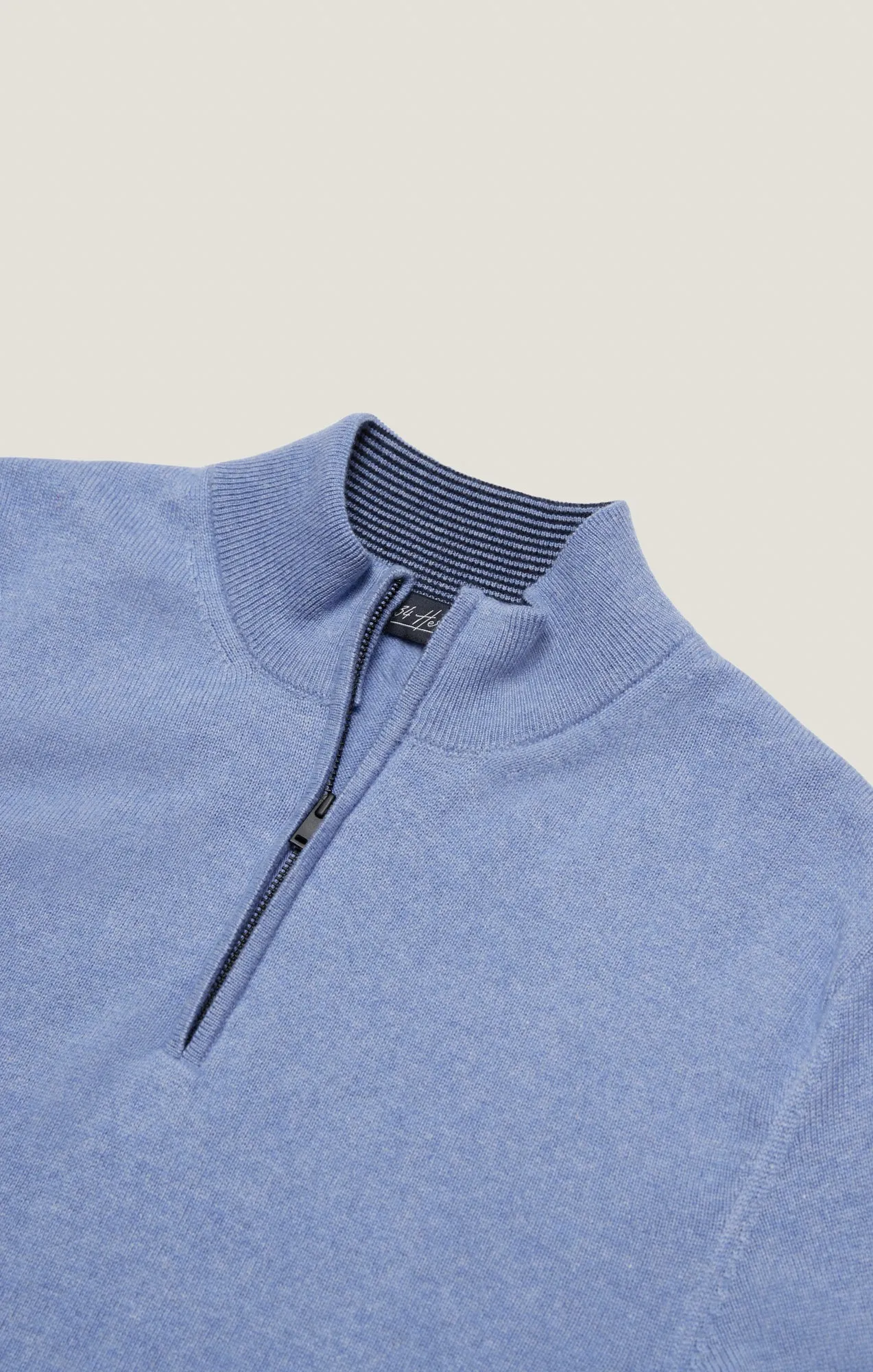 Cashmere Quarter Zip Sweater In Skipper Blue