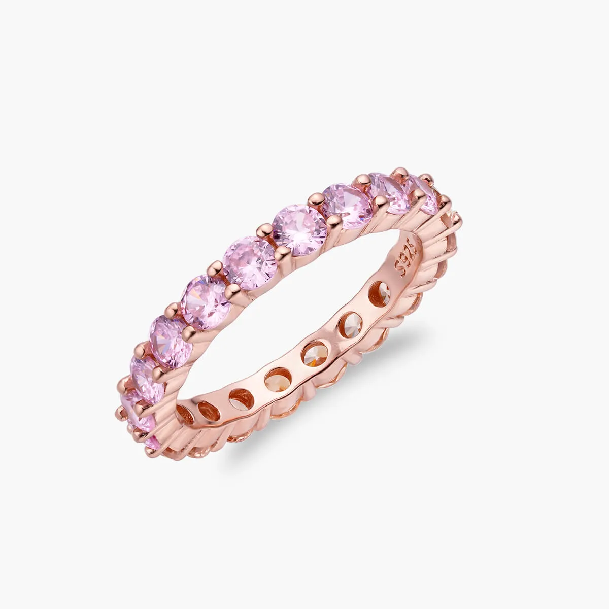 Champagne Pink Petite Brilliant Round Band