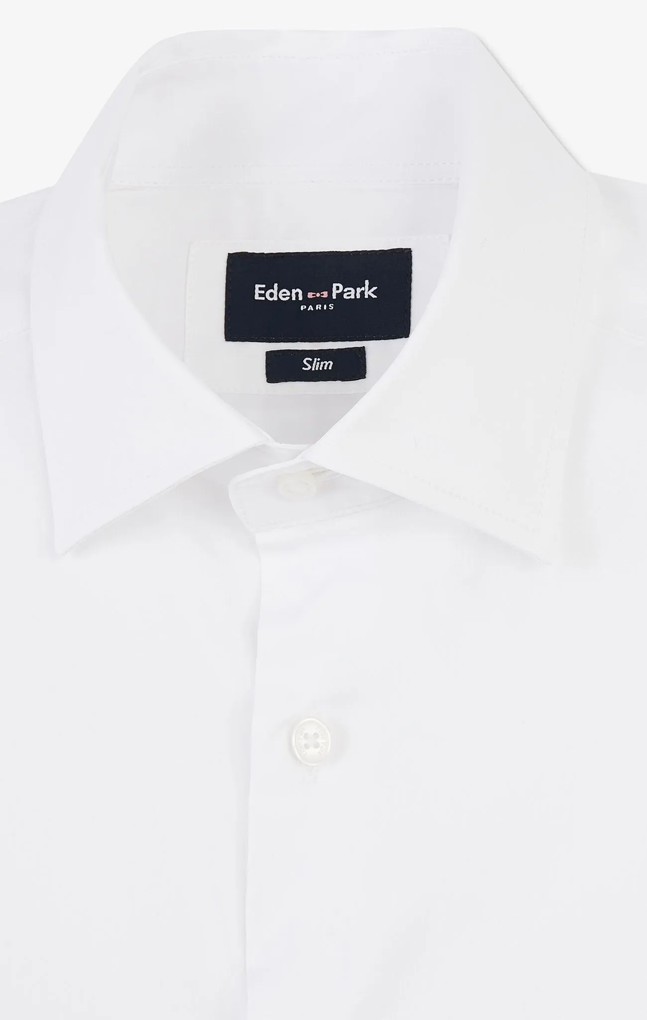 Chemise blanche slim en popeline stretch