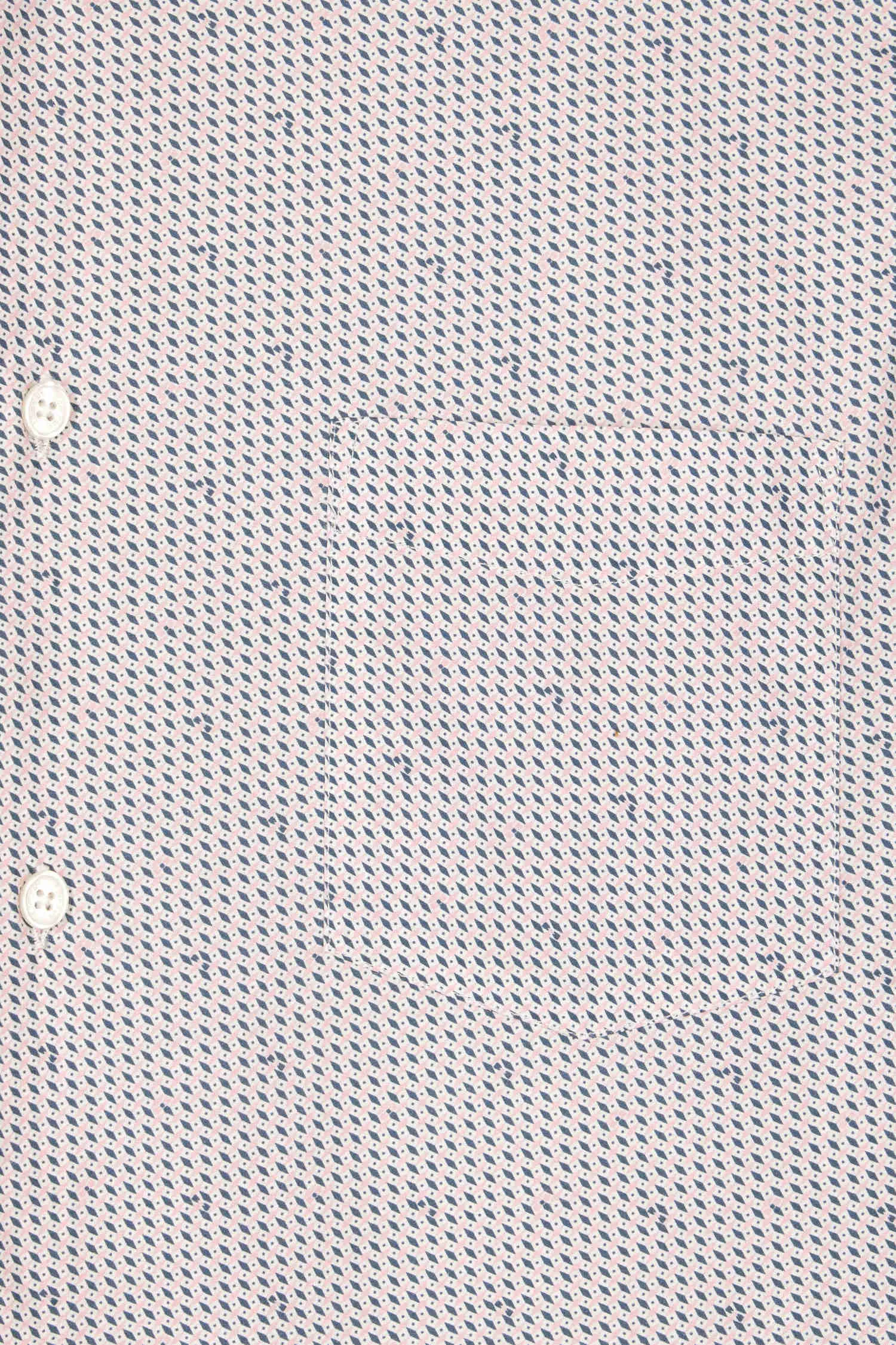 Chemise en coton à micro-motifs rose coupe Slim