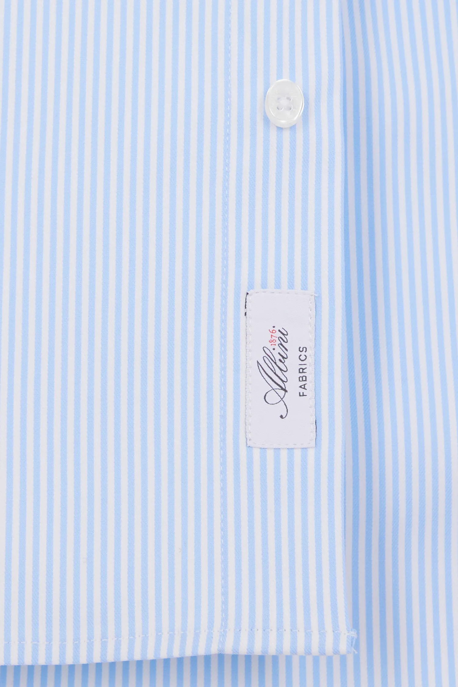 Chemise en popeline de coton bleue à rayures bton coupe Regular