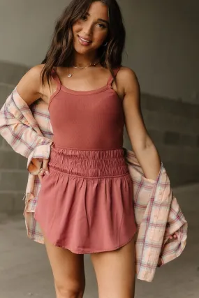 Courtside Romper - Dusty Rose