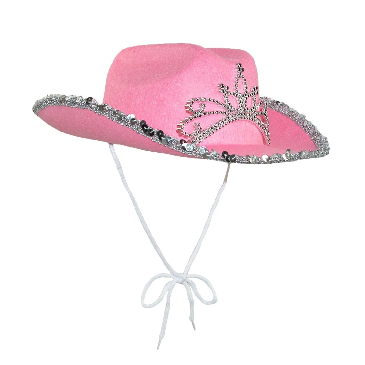 CTM® Girls' Felt Tiara Cowboy Western Hat with Bling