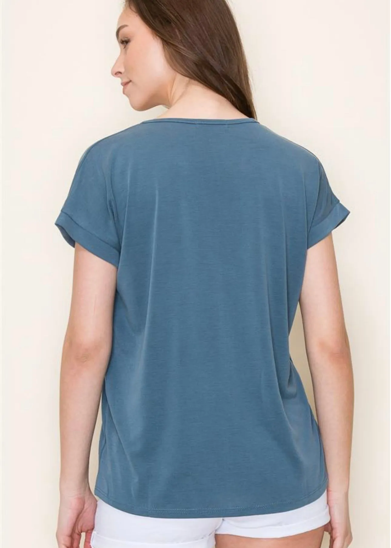 Dusty Teal Knit Soft Top