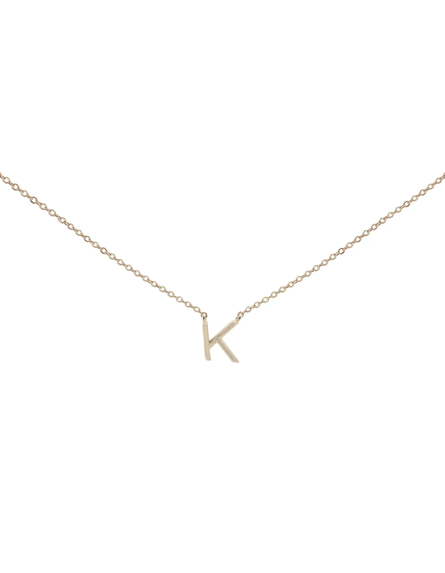 Elly Lou Timeless Initial Necklace - K- Silver