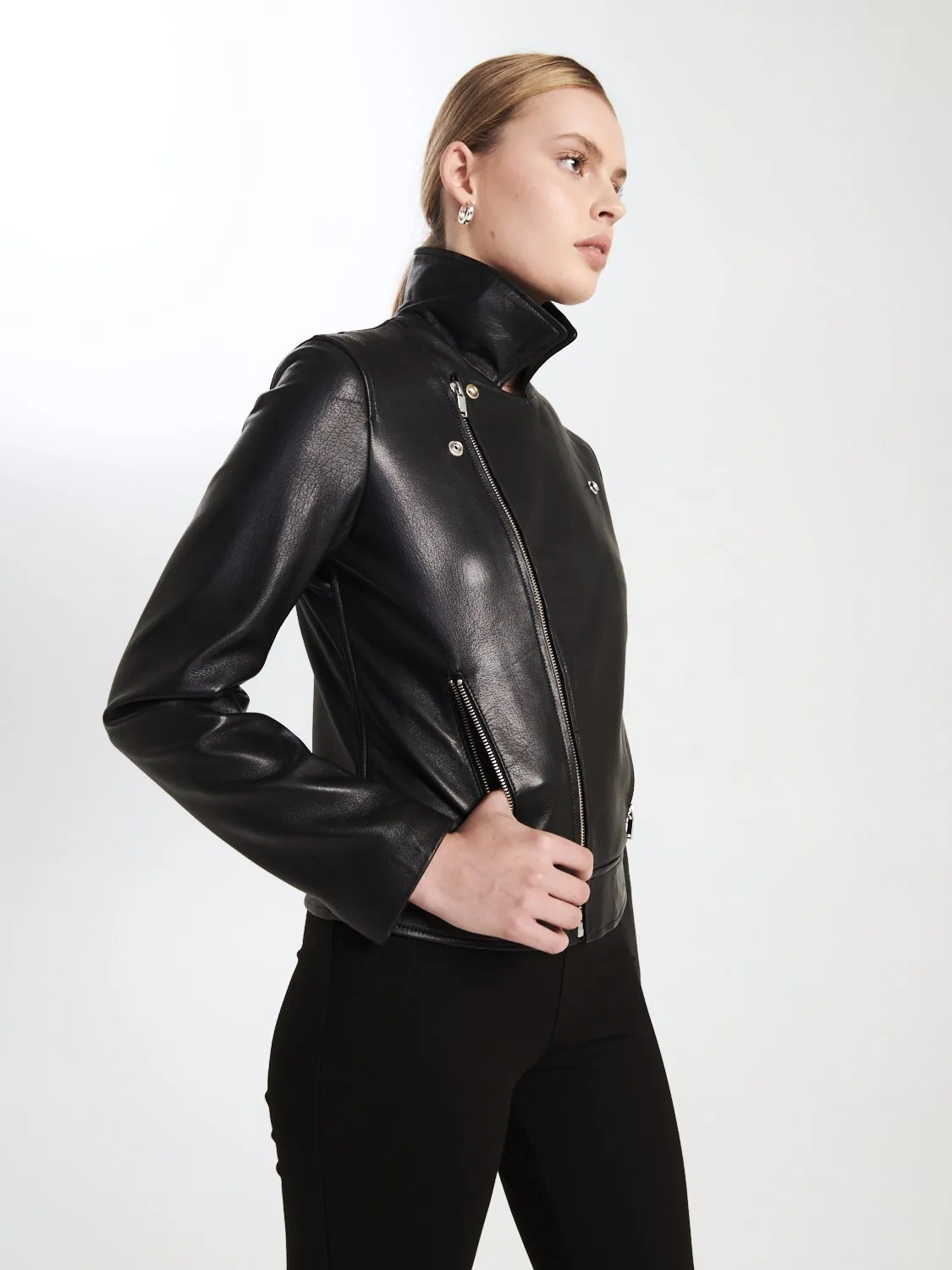 Essential Biker Jacket - Black/Silver