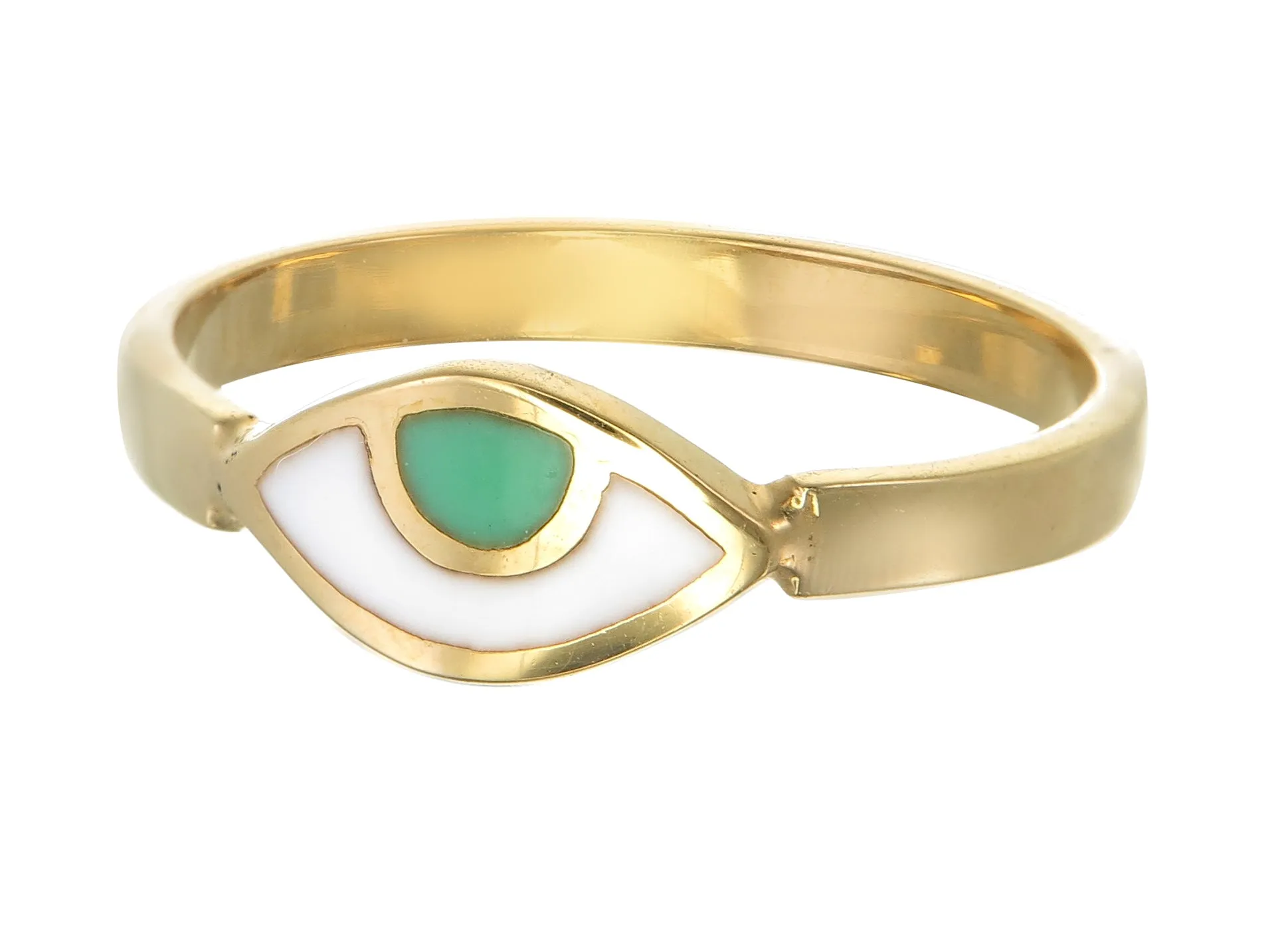 EYE SPY RING - GREEN - GOLD