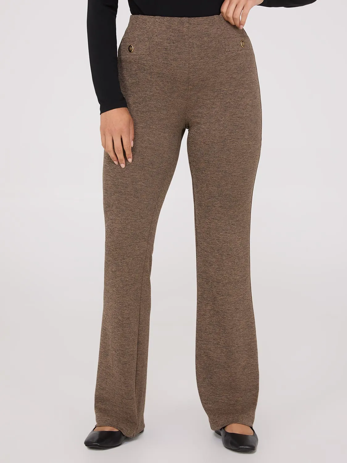 Flare Leg Melange Knit Pants