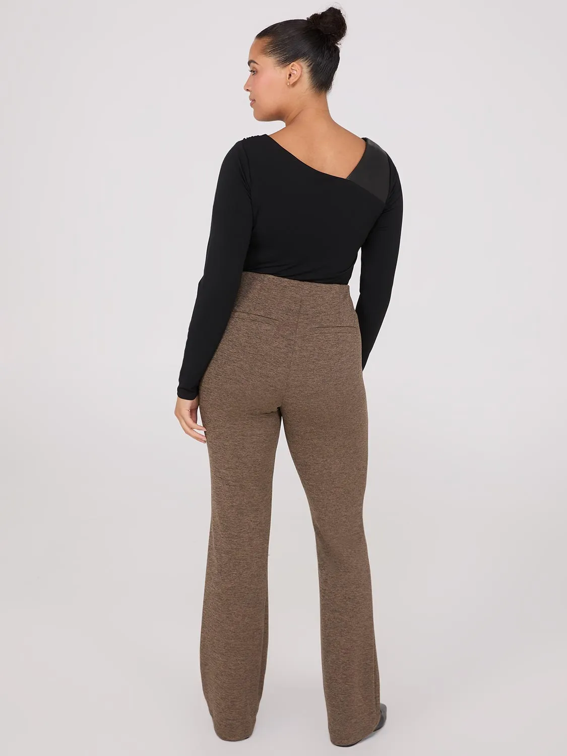 Flare Leg Melange Knit Pants