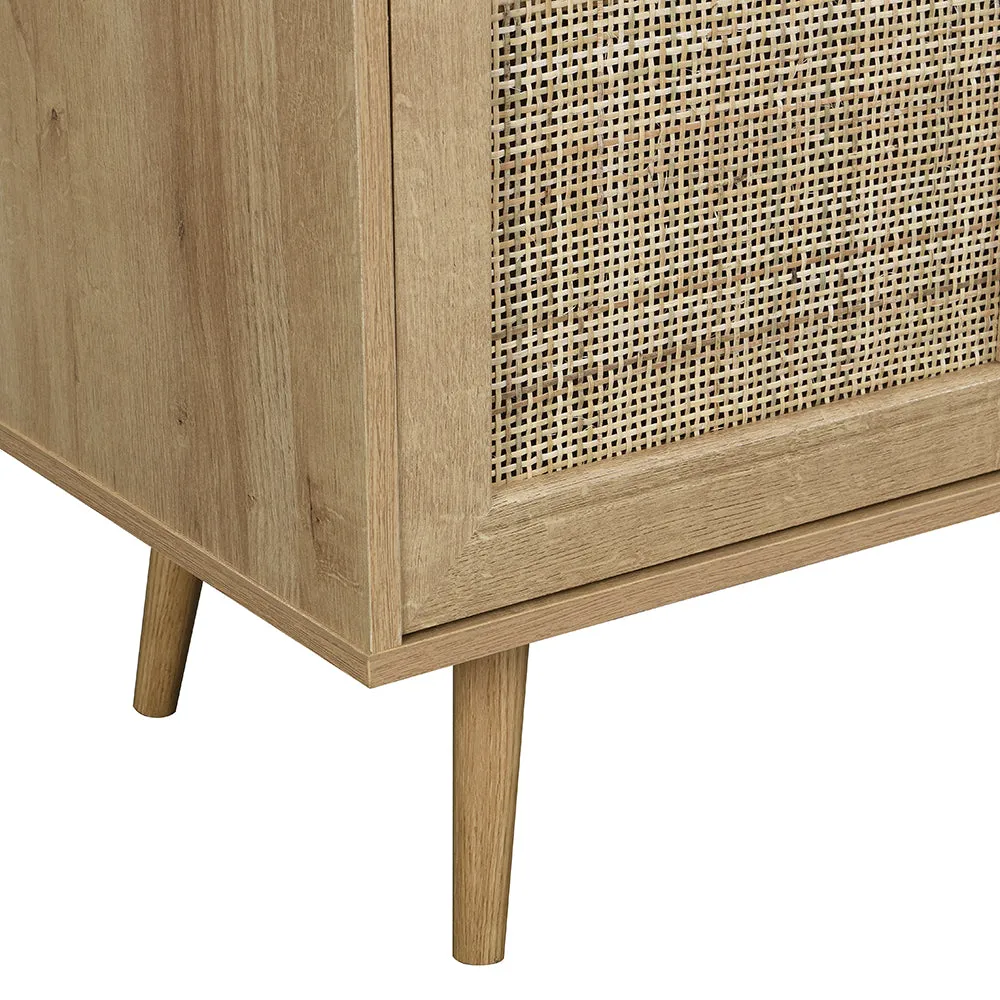 Frances Woven Rattan 3-Door Sideboard, Natural