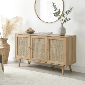 Frances Woven Rattan 3-Door Sideboard, Natural