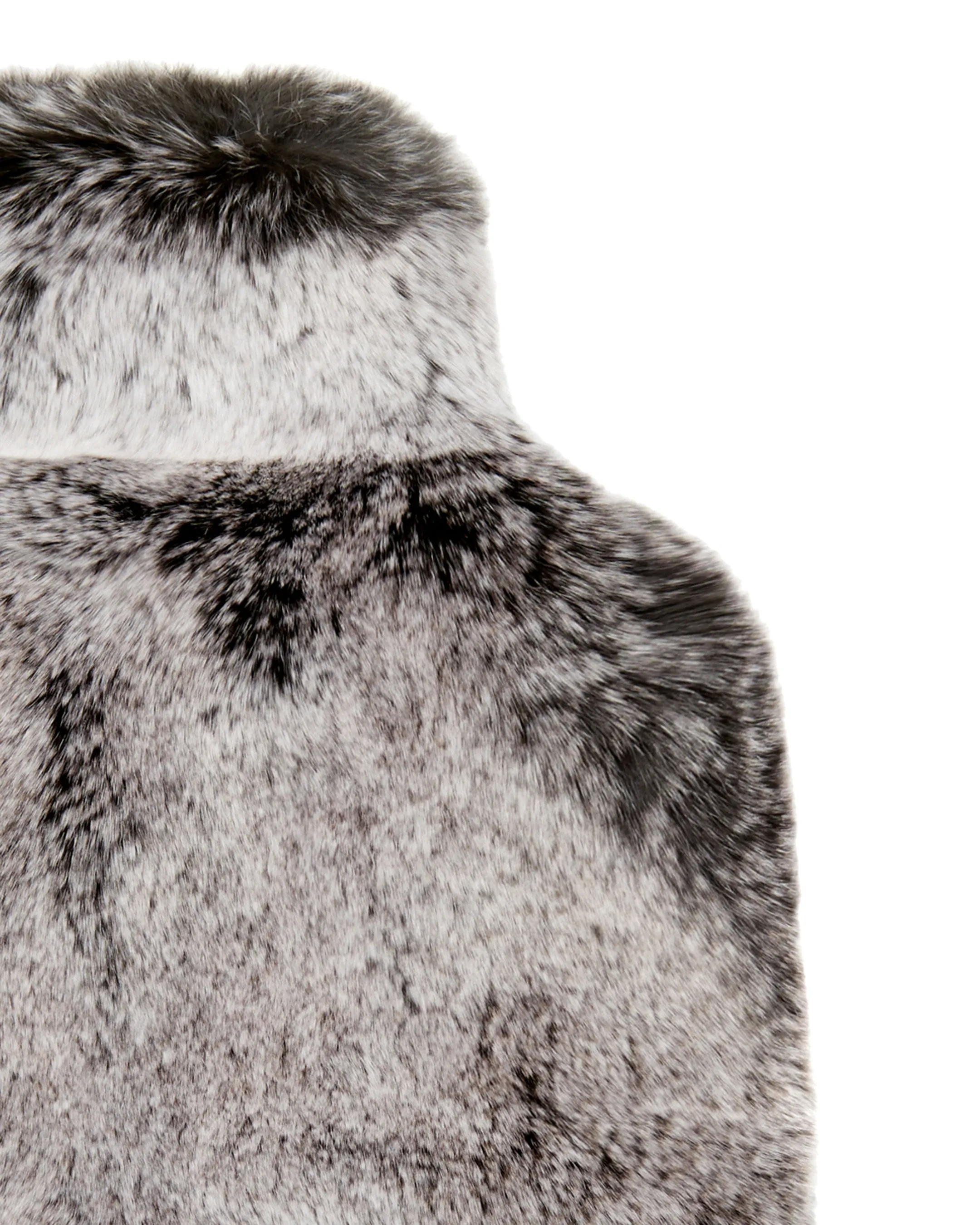 Fur Hot Water Bottle Cover Charcoal Grey Tipped Fur