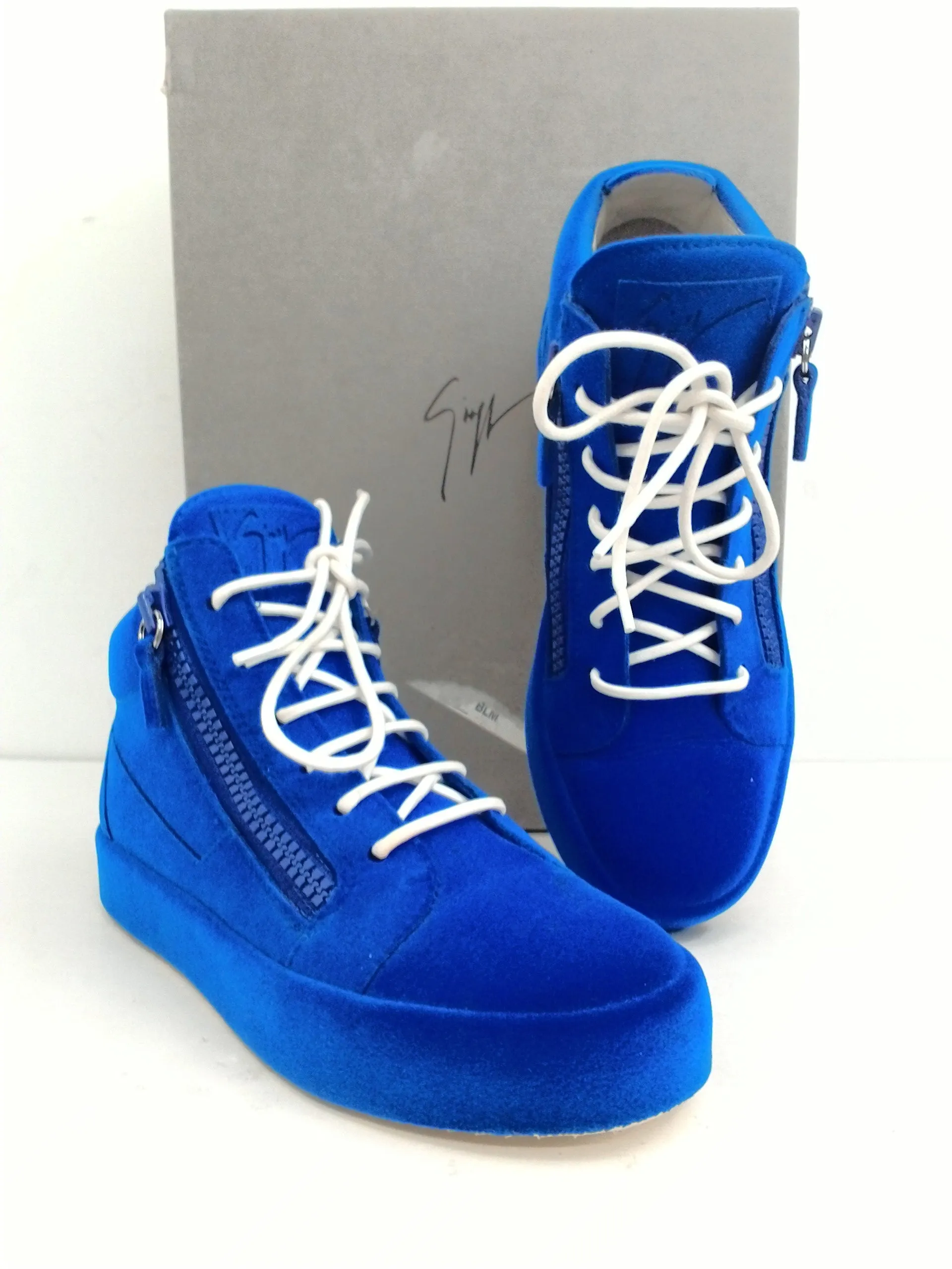 Giuseppe Zanotti Women's Sloane Blue High-top Sneakers Size 38