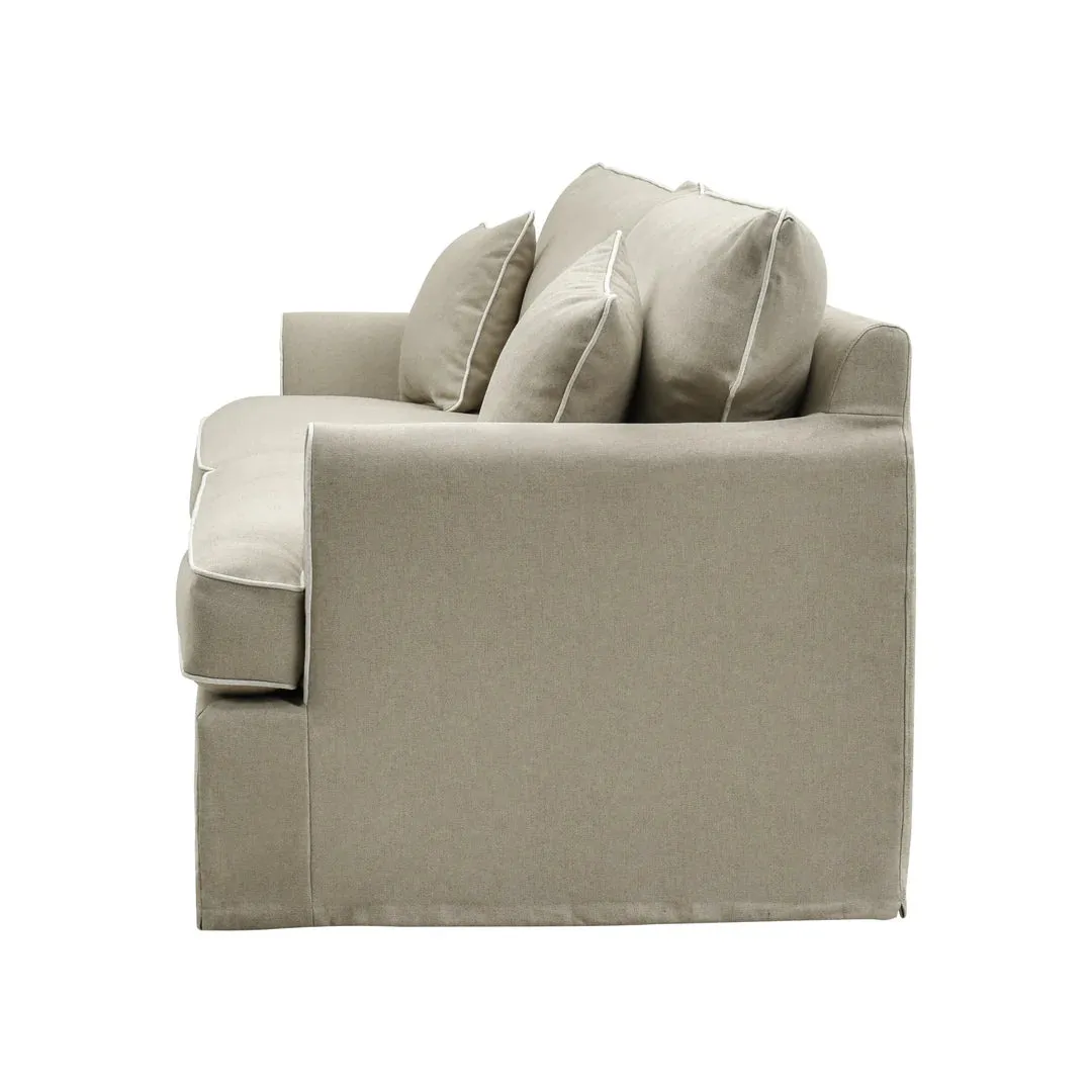 Hampton  2.5 Seater Sofa Natural with White Piping