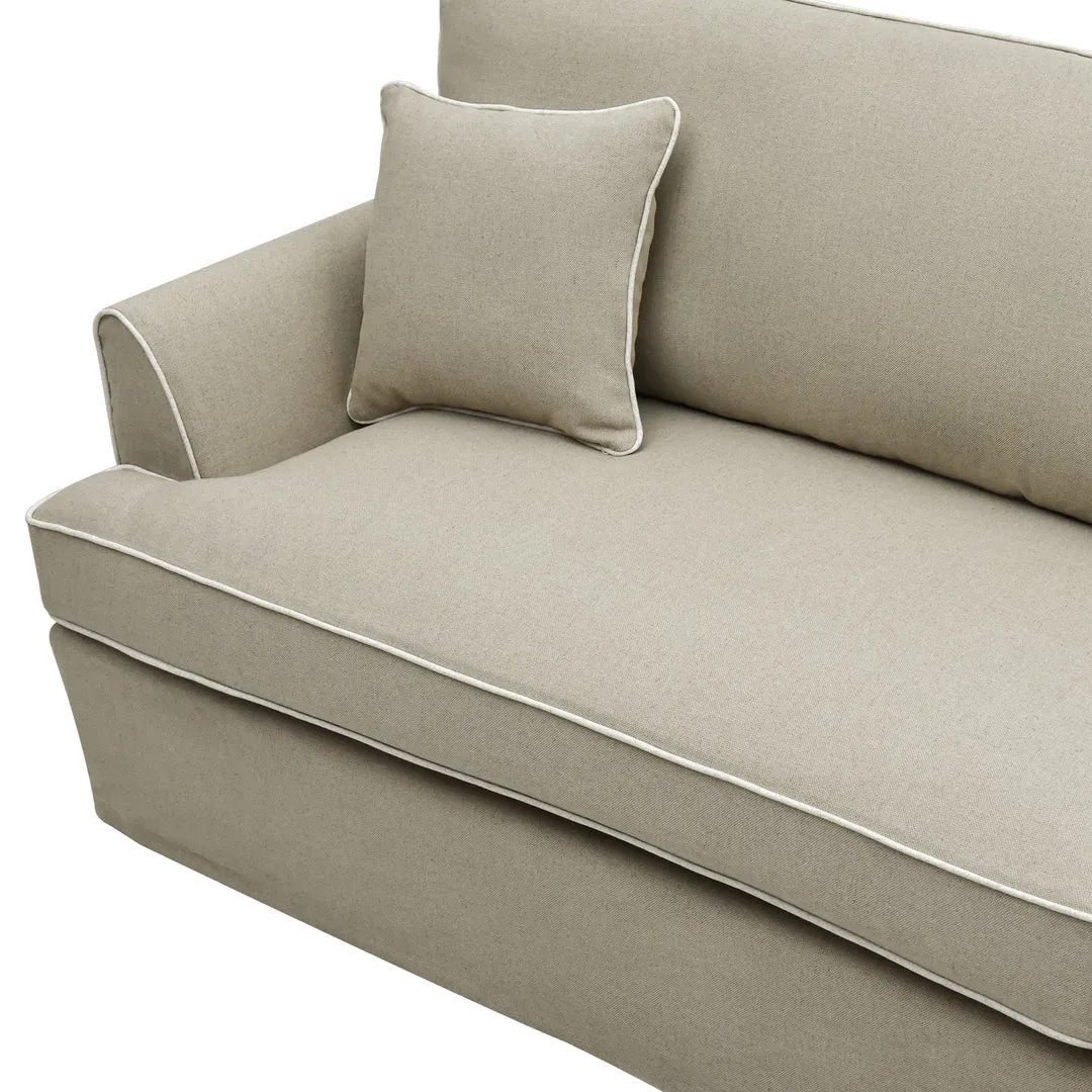 Hampton  2.5 Seater Sofa Natural with White Piping