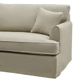 Hampton  2.5 Seater Sofa Natural with White Piping