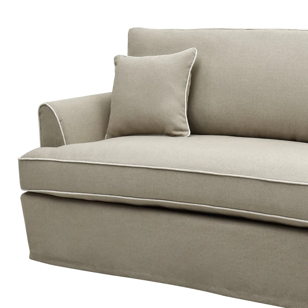 Hampton  2.5 Seater Sofa Natural with White Piping