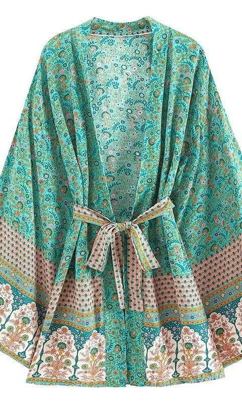 Handmade Bohemian Kimono, Bohemian Short Kimono, Beach Cover Up Kimono, Vintage Bohemian Kimono, Beach Dress Kimono, Boho Short Kimono