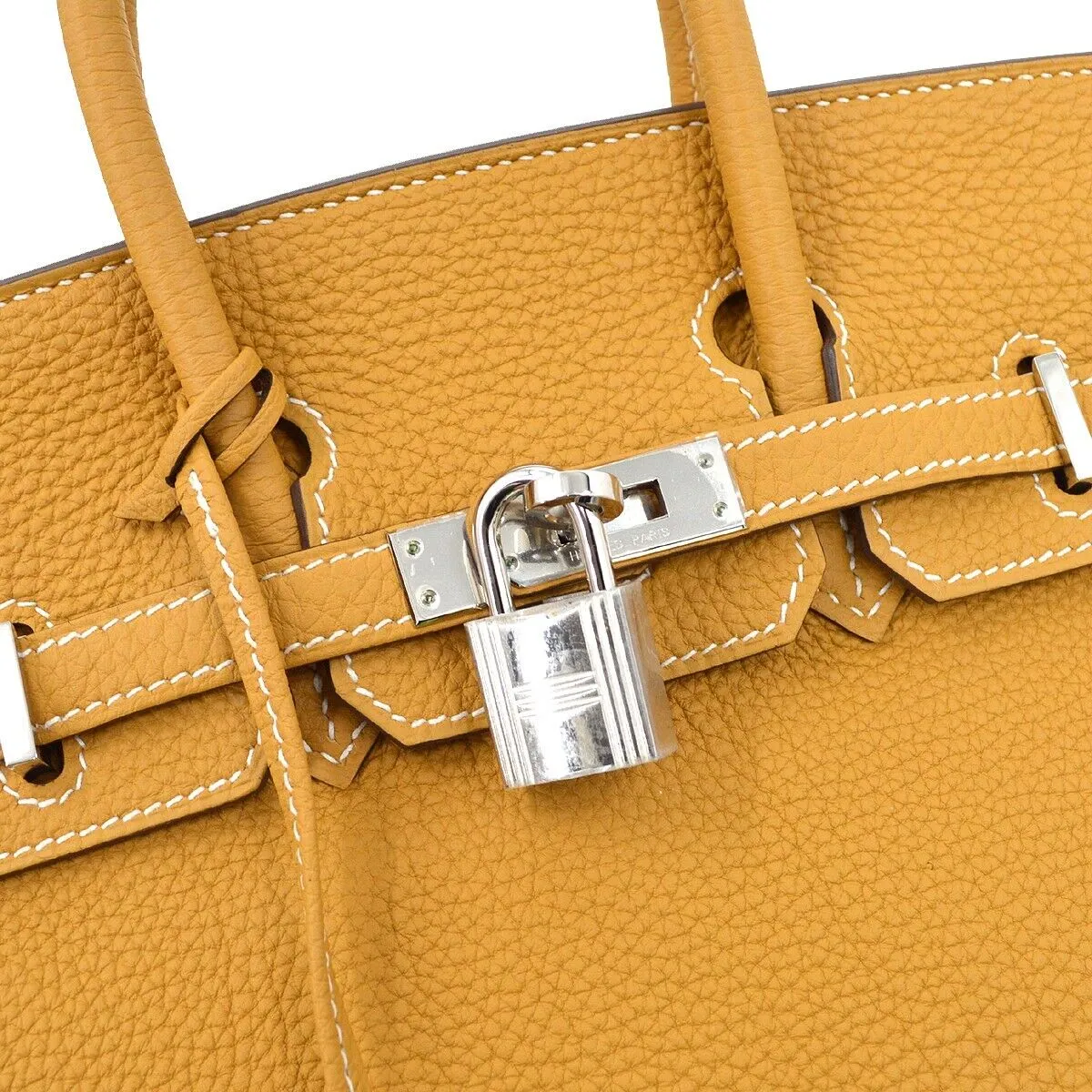 HERMES BIRKIN 25 Handbag Purse Veau Crispe Togo Natural sable 60 H 58306