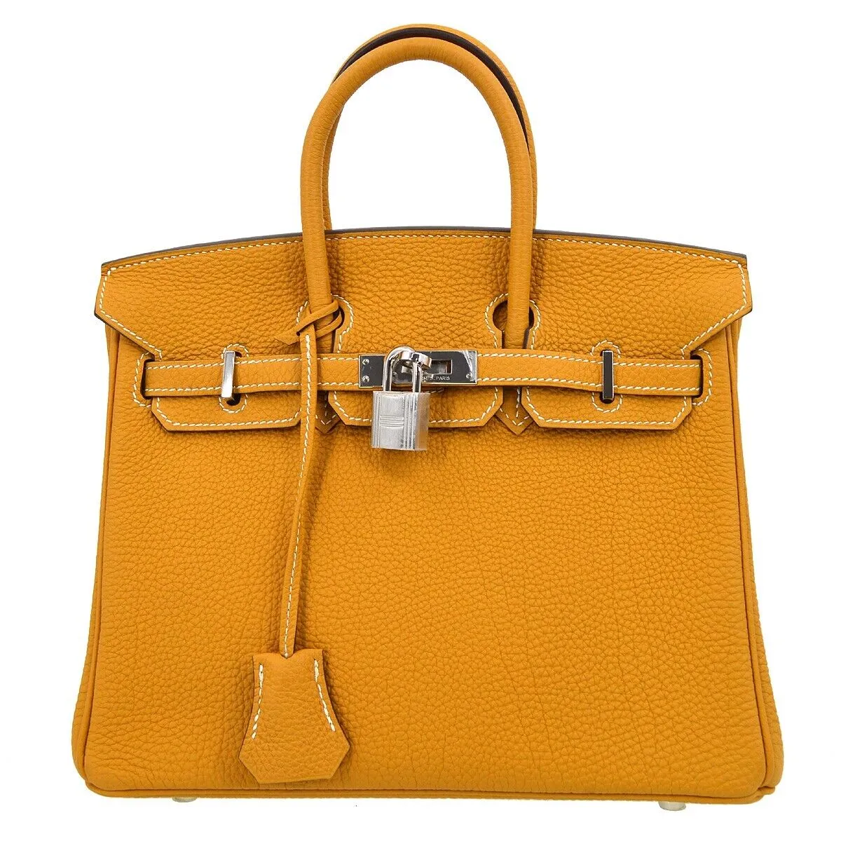 HERMES BIRKIN 25 Handbag Purse Veau Crispe Togo Natural sable 60 H 58306