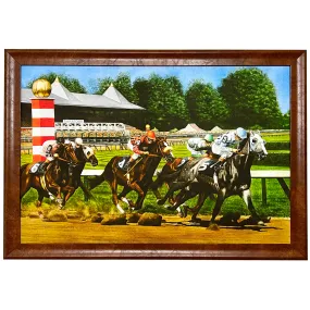 Horse Racing - L. Blackburn 37x26 Signed, Framed Art Print, Wall Hanging